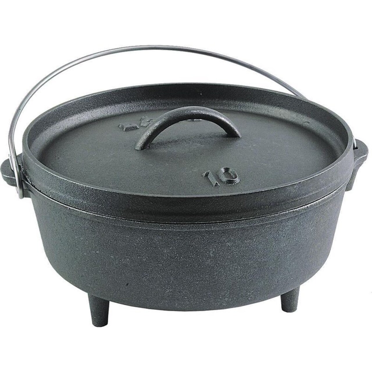 Lodge L10C03 Pre Seasoned Cast Iron Camp Dutch Oven 4 Quart Size 10